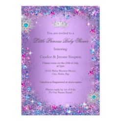 Ethnic Princess Baby Shower Purple Teal Blue Pink Card - Image 2