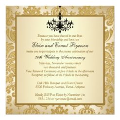 FAUX Flaps Damask 20th Anniversary Invitation - Image 2