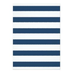 Blue Hydrangea Rehearsal Dinner Navy Stripe Modern Card - Image 2