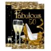 Fabulous 50 Fantastic Birthday Party Gold Black Card