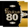 Fabulous 80 80th Birthday Gold Black Diamond Card