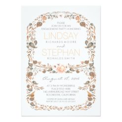 Fall Rustic Woodland Vintage Engagement Party Card