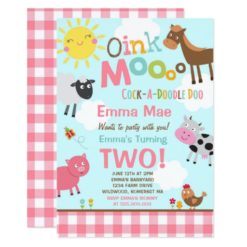 Farm Birthday Invitation Old MacDonald Farm Party