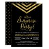 Faux Gold Chevron It's a Surprise Party Birthday Card