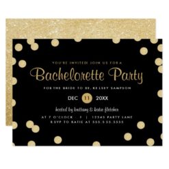 Faux Gold Confetti Bachelorette Party Invite