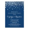 Faux Silver Foil Confetti | Navy Engagement Party Card