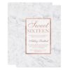 Faux rose gold white marble elegant chic Sweet 16 Card