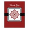 Festive Snowflake Red Thank You Card