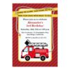 Fire Truck Firefighter Birthday Party Invitation