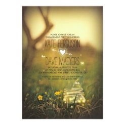 Fireflies Mason Jar Rustic Garden Engagement Party Card