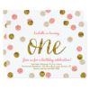 First Birthday-Pink and Gold Glitter Card