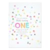 First birthday invitation Girl Watercolor confetti