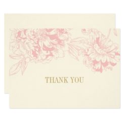 Flat Thank You Cards | Pink Floral Peony Design