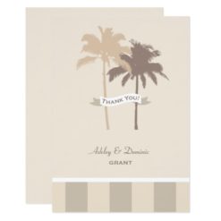 Flat Wedding Thank You Note Card | Palm Trees