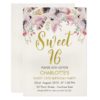 Floral Calligraphy Boho 16th Birthday Invitation