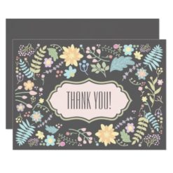 Floral Design Wedding Thank You Flat Cards