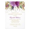 Floral Glitter Sparkling Amethyst Sweet 16 Invite