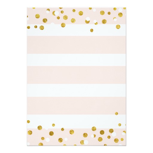Floral Pink Stripes Gold Confetti Baby Shower Card - Image 2