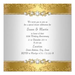 Floral Swirl 50th Wedding Anniversary Invite - Image 2