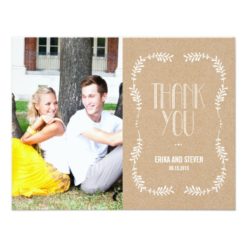 Framing Leaves Wedding Photo Thank You Card Craft