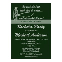 Funny Fishing Bachelor Celebration Invitation