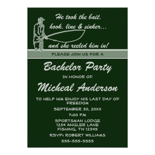 Funny Fishing Bachelor Celebration Invitation
