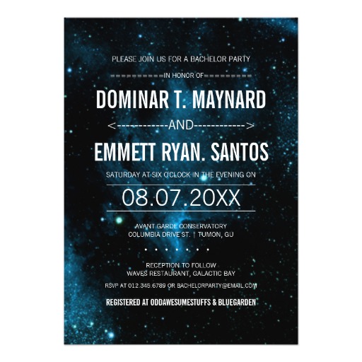 Galaxy Bachelor Party Invite