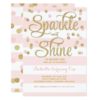 Girl 1st Birthday Invitation Pink and Gold Invite