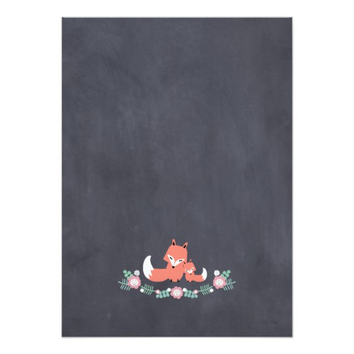 Girls Chalkboard Fox Baby Shower Invitation - Image 2