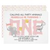 Girls Safari Animals 1st Birthday Party Invitation