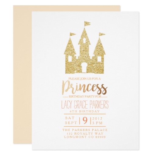 Girly Princess Birthday | Themed Party Card