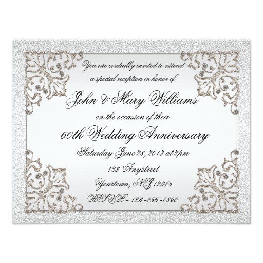 Glitter Diamond 60th Wedding Anniversary Invite - Image 2