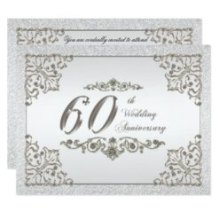 Glitter Diamond 60th Wedding Anniversary Invite
