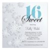 Glitter Snowflakes Sweet 16 Winter Invitation