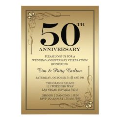 Gold 50th Wedding Anniversary Party invitation