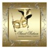 Gold Black White Sweet Sixteen Masquerade Party Card