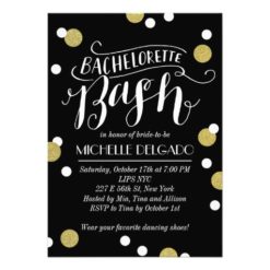 Gold Confetti Bash | Bachelorette Party Card