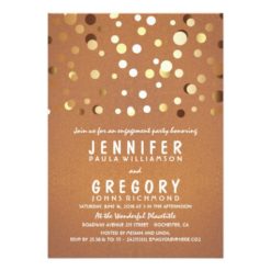 Gold Confetti Elegant Engagement Party Card