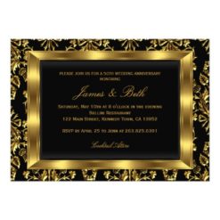 Gold Damask & Bow Photo 50th Wedding Anniversary Card - Image 2