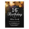 Gold Glitter 16th Birthday Invitation Card