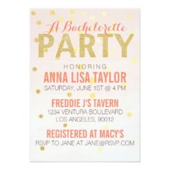 Gold Glitter Confetti Bachelorette Party Card