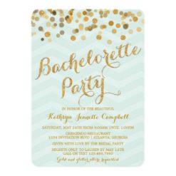 Gold Glittering Confetti Bachelorette Party Invite
