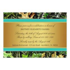 Gold Hunting Camo Bachelorette Party Invitations - Image 2
