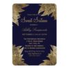 Gold Leaves on Navy Blue Sweet 16 Invitations