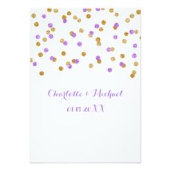 Gold Purple Confetti Engagement Party Invitation - Image 2