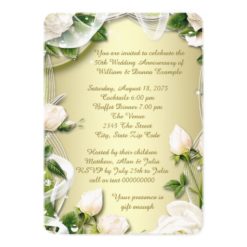 Gold Rose Photo 50th Wedding Anniversary Party Card - Image 2