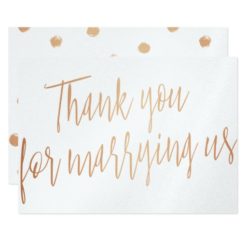 Gold Rose "Thank you for marring us" Card