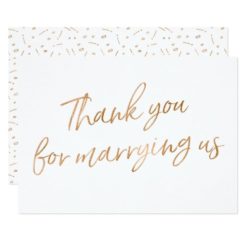 Gold Rose "Thank you for marrying us" Card