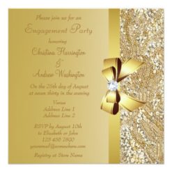 Bow & Diamond Engagement Party Card