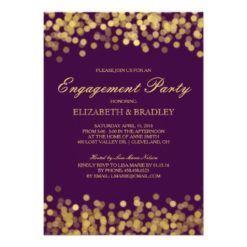 Gold Twinkle Modern Bridal Engagement Party Card